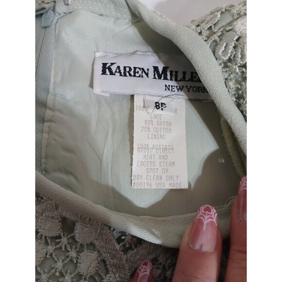 Karen Miller Petite 8 Mother of the Bride Cocktail Formal Maxi Dress Green NWT - Picture 5 of 11